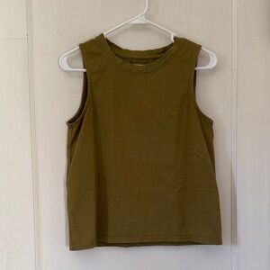 Pact Organic Cotton Olive Green Muscle Tee